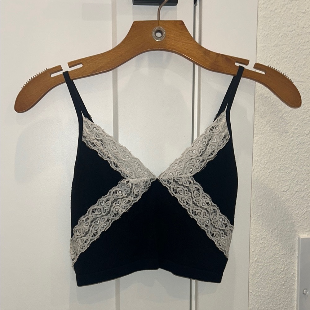 Black Lace Crop Top